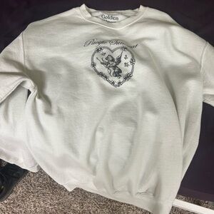 Women's White Crew Neck Sweater